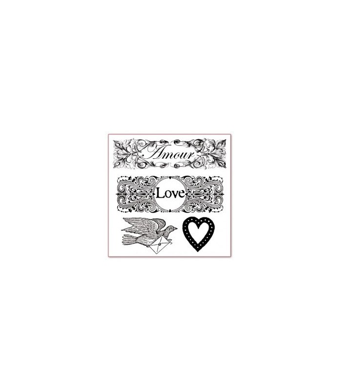 Sellos Medianos 2  Stamperia 10 x 10 cm Cenefas Love-Sellos-Batallon Manualidades