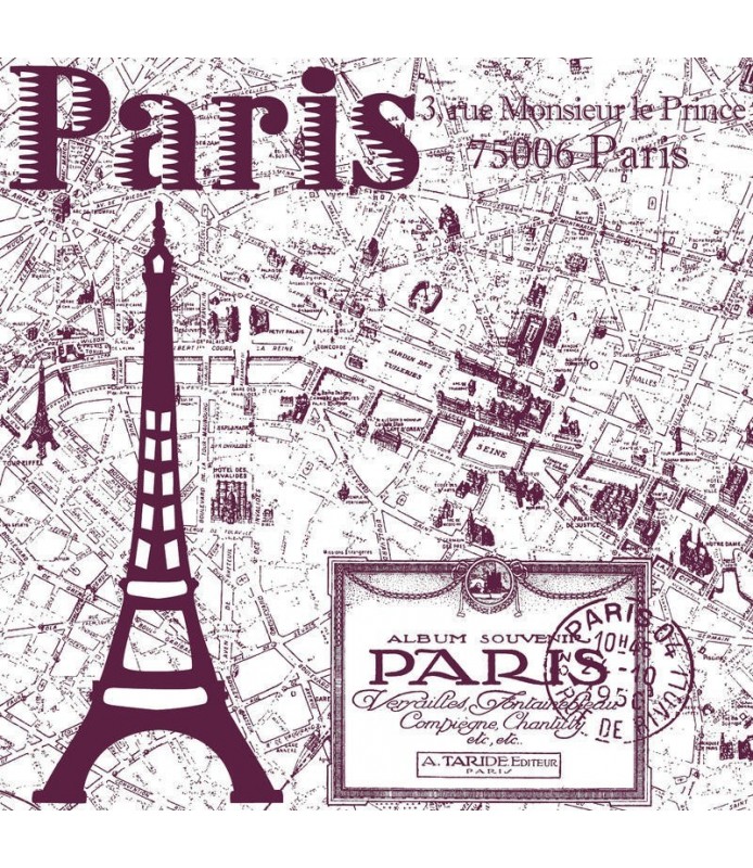 Bloque de Espuma 12 x 12 cm Aladine Mapa de Paris-Sellos-Batallon Manualidades