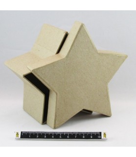 Caja de Papel Mache "Estrella grande"-Decoupage-Batallon Manualidades