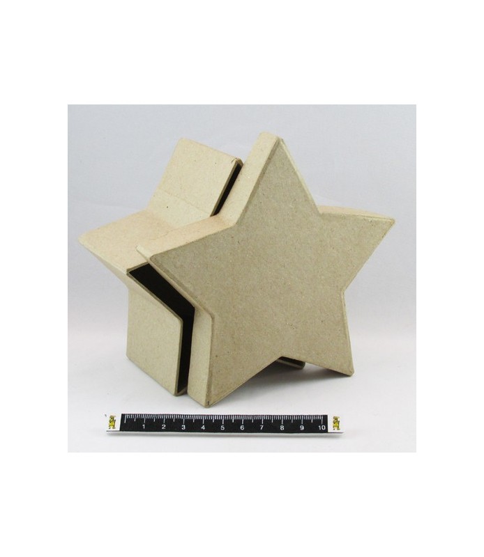 Caja de Papel Mache "Estrella grande"-Decoupage-Batallon Manualidades