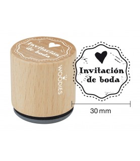 Tampon de Silicona Cilíndrico de Madera 3 cm Invitacion de boda-Sellos-Batallon Manualidades