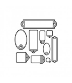 Troquel Fino Etiquetas Variadas 110 x 113 mm -Troqueles de Metal-Batallon Manualidades