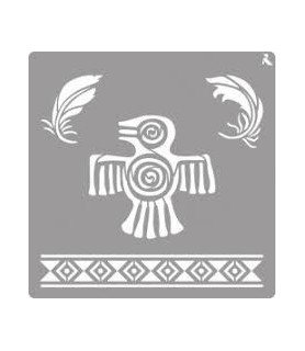 Plantilla de Estarcido Pájaro Maya-Plantillas Animales y Plantas-Batallon Manualidades
