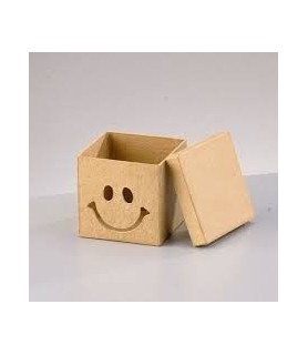 Cajas de Papel Mache Cara Sonriente 7,5 x 7,5 x 7