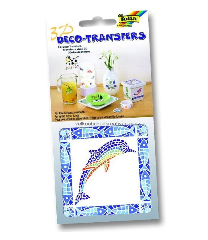 Stickers Deco Transfers 3D 9 x 9 cm Folia Delfin-Stickers-Batallon Manualidades