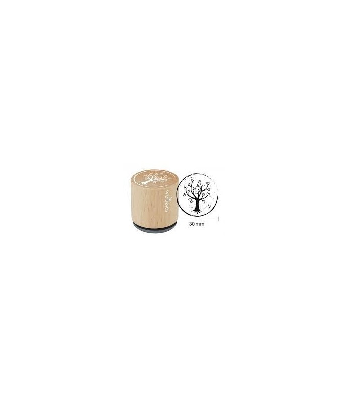 Tampon de Silicona Cilíndrico de Madera 3 cm Arbol de la vida-Sellos-Batallon Manualidades