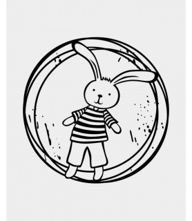 Tampon de Silicona Cilimdrico de Madera 3 cm Conej