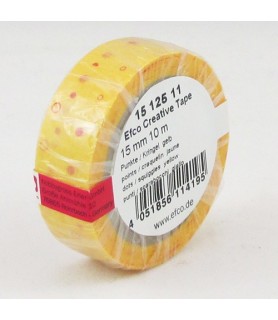 Washi tape puntos rojo amarillo 15mm. "Efco"-Washi Tape Básicos-Batallon Manualidades