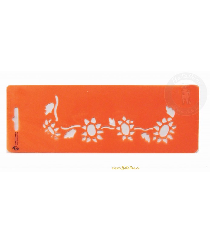 Plantilla  10 x 30 cm  Girasoles-Plantillas de Flores-Batallon Manualidades