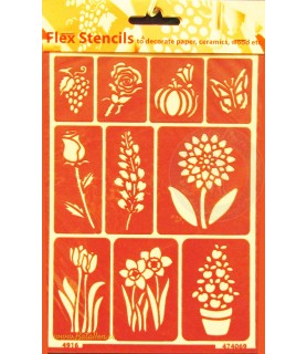 Plantilla  Autoadhesiva 15 x 20 cm Floral-Plantillas de Flores-Batallon Manualidades