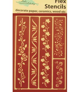 Plantilla  Autoadhesiva 15 x 20 cm Cenefas Flores-Plantillas Adhesivas-Batallon Manualidades