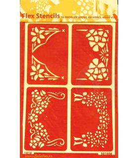 Plantilla  Autoadhesiva 15 x 20 cm Cantoneras-Plantillas Mandalas / Ornamentos-Batallon Manualidades