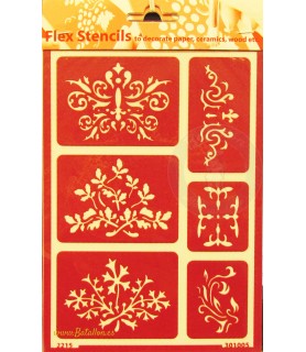 Plantilla  Autoadhesiva 15 x 20 cm Motivos-Plantillas Mandalas / Ornamentos-Batallon Manualidades