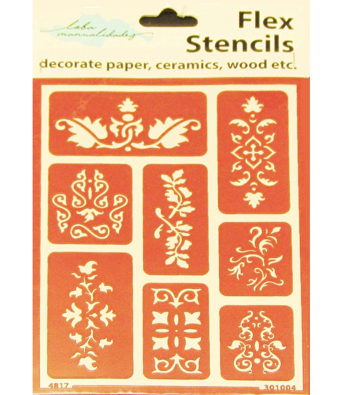 Plantilla  Autoadhesiva 15 x 20 cm Flex Cenefas-Plantillas Mandalas / Ornamentos-Batallon Manualidades