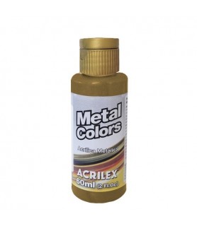 Pintura Acrilica Metalizada 60 ml  Bronce 556-Pintura Acrilex Metal Colors 60 ml.-Batallon Manualidades