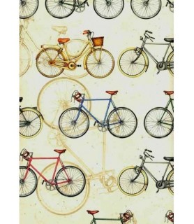 Papel Decoupage 50 x 70 cm Bicicletas-Clásicos y  Escritura-Batallon Manualidades