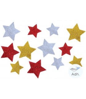 Formas Troqueladas Goma Eva Purpurina Estrellas