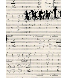 Papel Decoupage 50 x 70 cm Partitura Musical-Clásicos y  Escritura-Batallon Manualidades