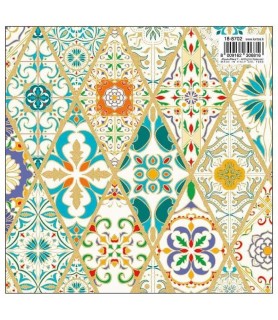 Papel Decoupage 0,70 x 100 m Mosaico Multicolor-Estampados-Batallon Manualidades
