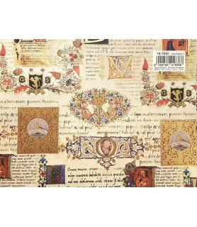 Papel Decoupage 0,70 x 100 m Medieval-Clásico y Escritura-Batallon Manualidades