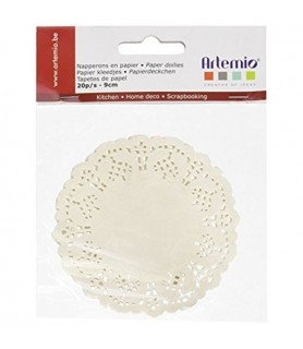 Bolsa de 20 Tapetes de Papel Redondo 9 cm Artemio