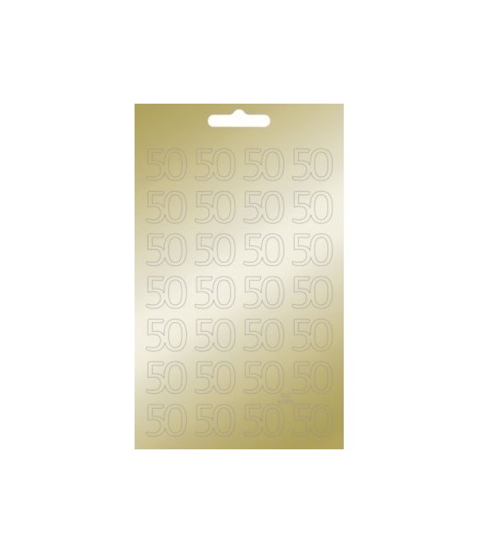 Stickers Adhesivos Silueta Numeros 50 Dorado-Stickers-Batallon Manualidades