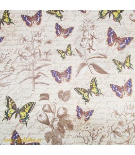 Papel Decoupage 50 x 70 cm Mariposas y Letras-Animales-Batallon Manualidades