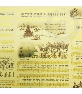 Papel Decoupage 50 x 70 cm Partitura Oro-Clásicos y  Escritura-Batallon Manualidades