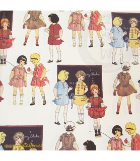 Papel Decoupage 0,70 x 100 m Niñas en el Colegio