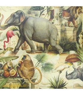 Papel Decoupage 0,70 x 100 m Animales Salvajes-Animales-Batallon Manualidades