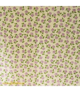 Papel Decoupage 0,70 x 100 m Rosas Violetas-Flores y Plantas-Batallon Manualidades
