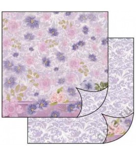 Papel Scrapbooking Flores Violetas Stamperia-Flores-Batallon Manualidades