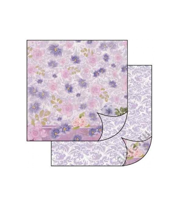 Papel Scrapbooking Flores Violetas Stamperia
