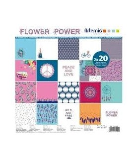 Bloc 40 hojas 30 x 30 cm Flower Power - Artemio-Surtido-Batallon Manualidades