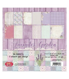Bloc 36 hojas Lavender Garden 15 x 15 cm