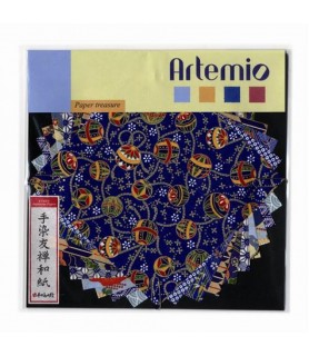 10 Hojas de Papel Japones 15 x 15 cm Estampados Azules-Surtidos-Batallon Manualidades