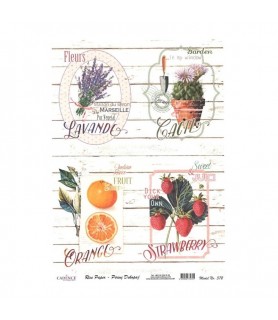 Papel de Arroz Decorado 30 x 42 cm Plantas y Frutas-Frutas-Batallon Manualidades