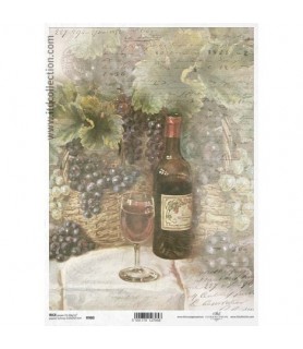 Papel de Arroz Decorado 21 x 29,7 cm Botella de Vino-Surtidos-Batallon Manualidades