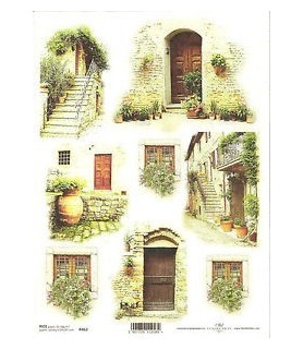 Papel de Arroz Decorado 21 x 29,7 cm Casas de Pueblo-Surtidos-Batallon Manualidades