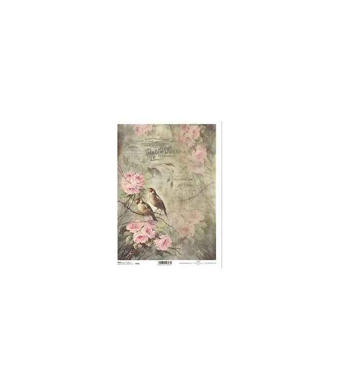 Papel de Arroz Decorado 21 x 29,7 cm Pareja de Paj