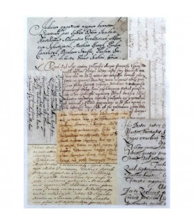 Papel de Arroz Decorado 21 x 29,7 cm Escritura-Escritura-Batallon Manualidades