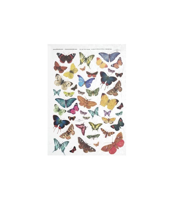 Papel de Arroz Decorado 21 x 29,7 cm Mariposas Var