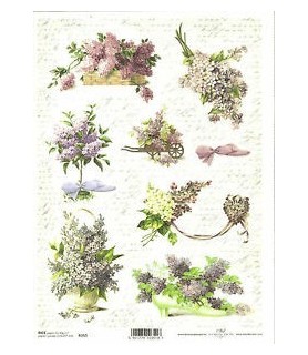 Papel de Arroz Decorado 21 x 29,7 cm Ramos de Floresr-Flores y Plantas-Batallon Manualidades