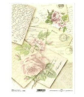 Papel de Arroz Decorado 21 x 29,7 cm Carte Postale-Flores y Plantas-Batallon Manualidades