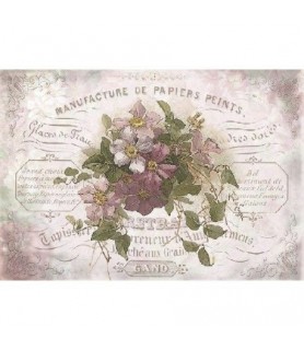 Papel de Arroz Decorado 21 x 29,7 cm Glaces de France-Flores y Plantas-Batallon Manualidades