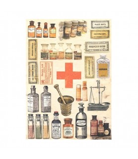 Papel de Arroz Decorado 30 x 42 cm Tarros Farmacia-Surtido-Batallon Manualidades