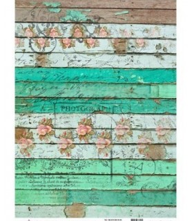Papel de Arroz Decorado 30 x 42 cm Estampado Verde-Surtido-Batallon Manualidades
