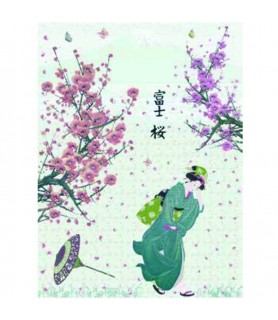 Papel de Arroz Decorado 35 x 50 cm Geisha con Almendros-Variado / Otros-Batallon Manualidades
