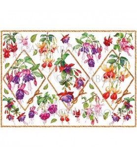Papel de Arroz Decorado 35 x 50 cm Flores Colgantes-Flores y Plantas-Batallon Manualidades