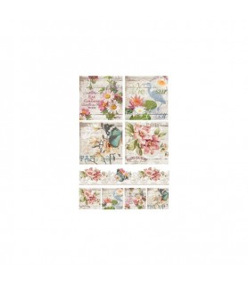 Papel de Arroz Decorado 35 x 50 cm Petit Jardin-Flores y Plantas-Batallon Manualidades